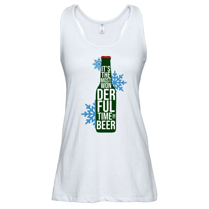 It's The Most Wonderful Time For Beer Funny Christmas Ladies Essential Flowy Tank