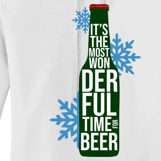 It's The Most Wonderful Time For Beer Funny Christmas Women's Pullover Hoodie