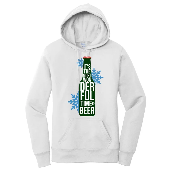 It's The Most Wonderful Time For Beer Funny Christmas Women's Pullover Hoodie