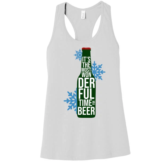 It's The Most Wonderful Time For Beer Funny Christmas Women's Racerback Tank