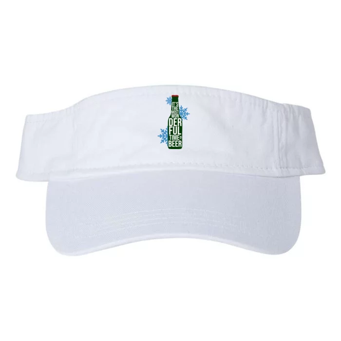 It's The Most Wonderful Time For Beer Funny Christmas Valucap Bio-Washed Visor