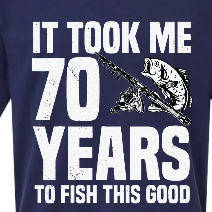 It Took Me 70 Years To Fish This Good 70th Birthday Party Sueded Cloud Jersey T-Shirt