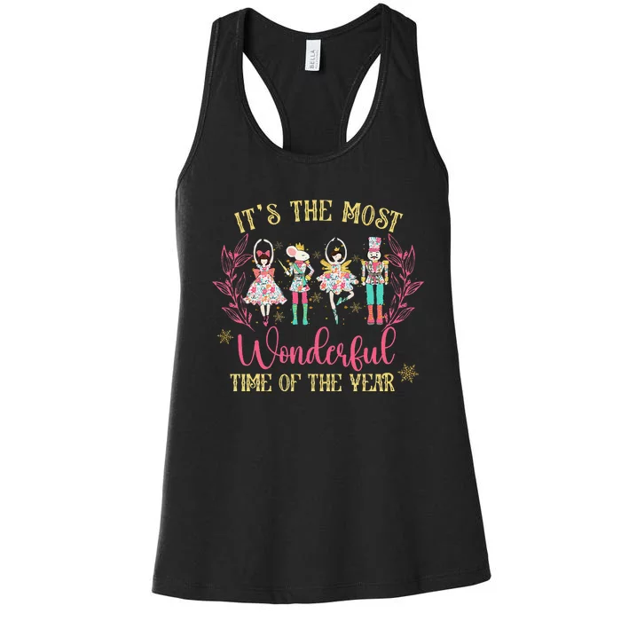 ItS The Most Wonderful Time Of Year Nutcracker Ballet Xmas Women's Racerback Tank