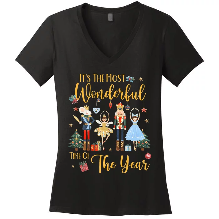 ItS The Most Wonderful Time Of The Year Nutcracker Ballet Women's V-Neck T-Shirt