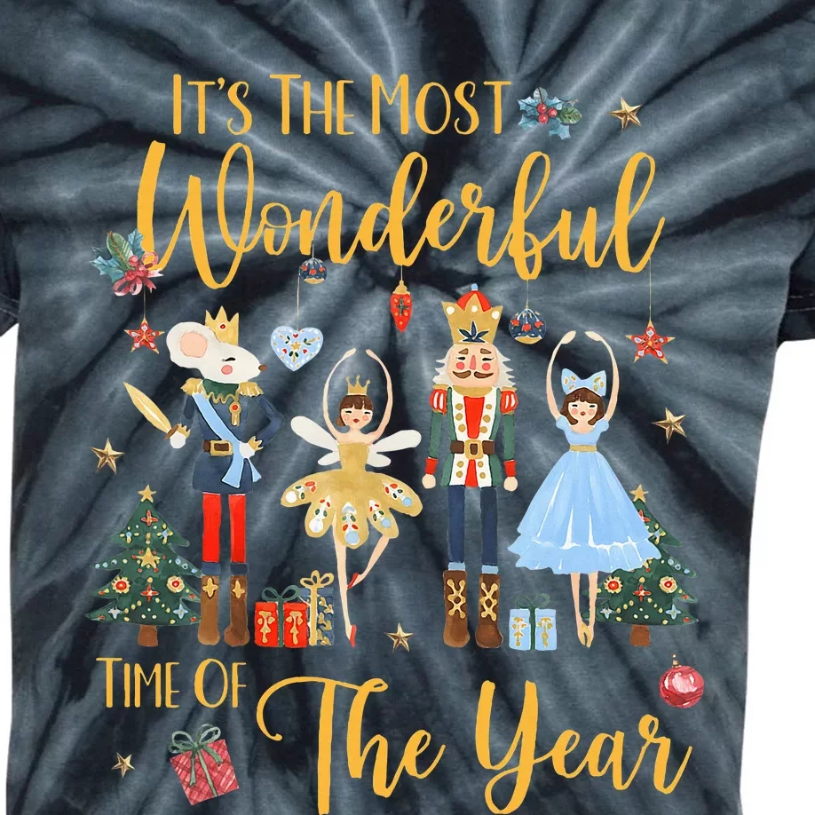 ItS The Most Wonderful Time Of The Year Nutcracker Ballet Kids Tie-Dye T-Shirt