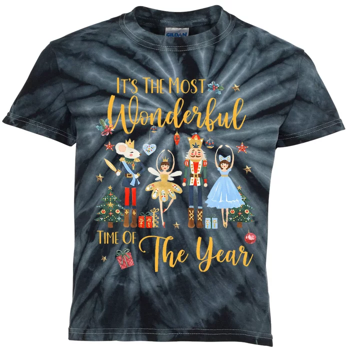 ItS The Most Wonderful Time Of The Year Nutcracker Ballet Kids Tie-Dye T-Shirt