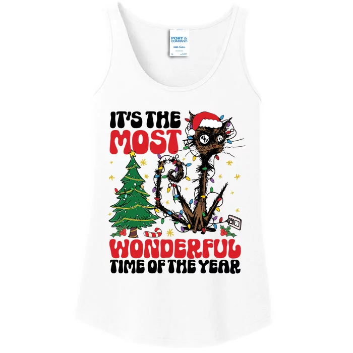 ItS The Most Wonderful Time Of The Year Funny Christmas Cat Gift Ladies Essential Tank