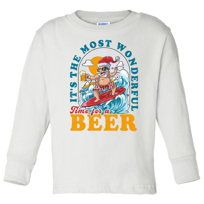 Its The Most Wonderful Time For Santa Christmas In July Toddler Long Sleeve Shirt