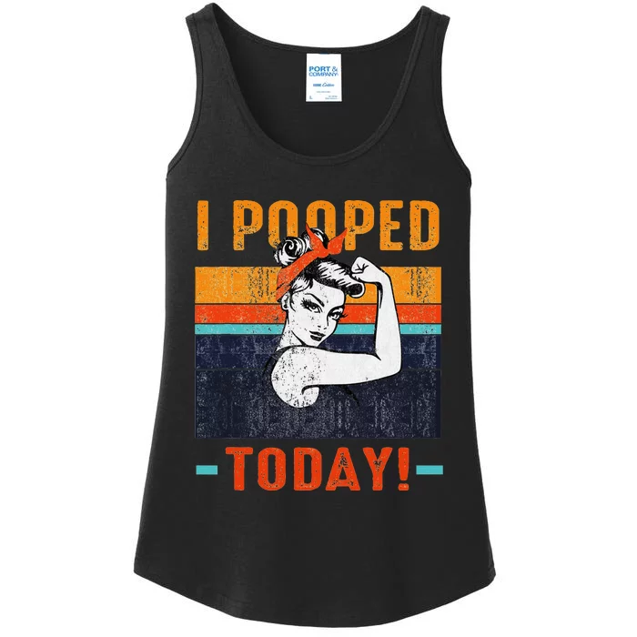 I Pooped Today Retro Rosie Funny Humor Strong Women Bandana Ladies Essential Tank