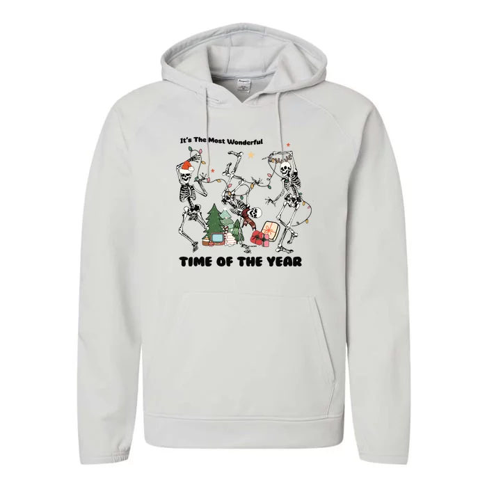 Its The Most Wonderful Time Of The Year Skeleton Christmas Performance Fleece Hoodie