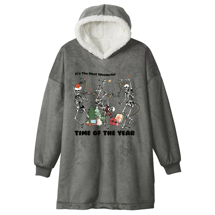 Its The Most Wonderful Time Of The Year Skeleton Christmas Hooded Wearable Blanket