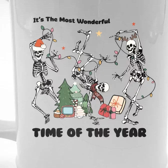 Its The Most Wonderful Time Of The Year Skeleton Christmas Front & Back Beer Stein