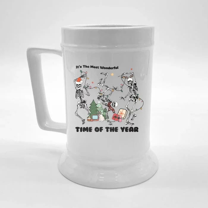 Its The Most Wonderful Time Of The Year Skeleton Christmas Front & Back Beer Stein