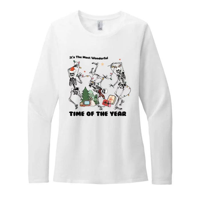 Its The Most Wonderful Time Of The Year Skeleton Christmas Womens CVC Long Sleeve Shirt