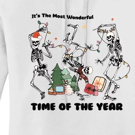 Its The Most Wonderful Time Of The Year Skeleton Christmas Women's Pullover Hoodie