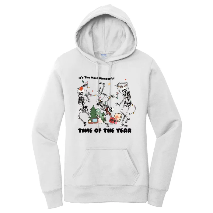 Its The Most Wonderful Time Of The Year Skeleton Christmas Women's Pullover Hoodie