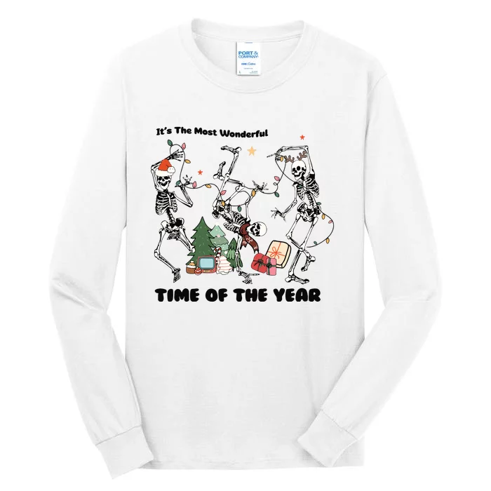 Its The Most Wonderful Time Of The Year Skeleton Christmas Tall Long Sleeve T-Shirt