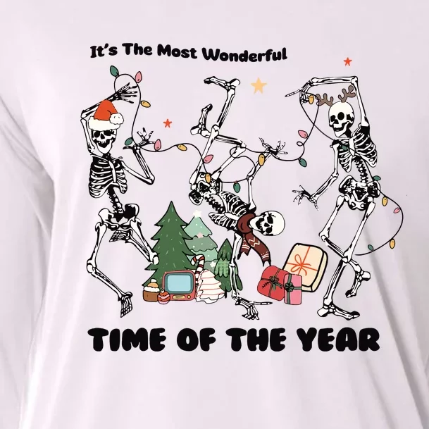 Its The Most Wonderful Time Of The Year Skeleton Christmas Cooling Performance Long Sleeve Crew