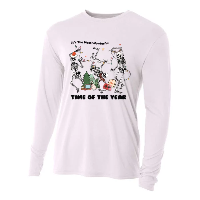 Its The Most Wonderful Time Of The Year Skeleton Christmas Cooling Performance Long Sleeve Crew