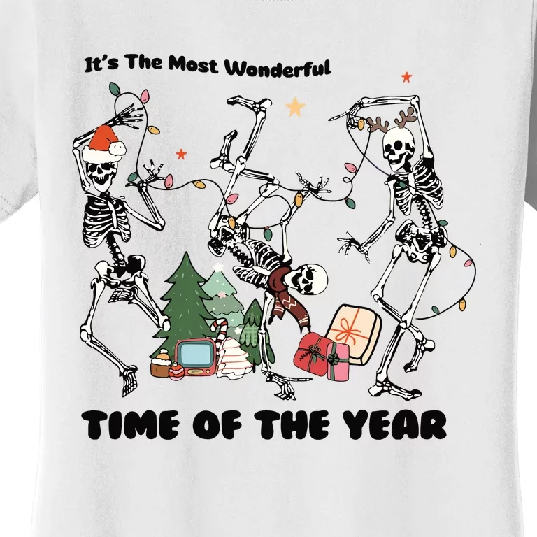 Its The Most Wonderful Time Of The Year Skeleton Christmas Women's T-Shirt