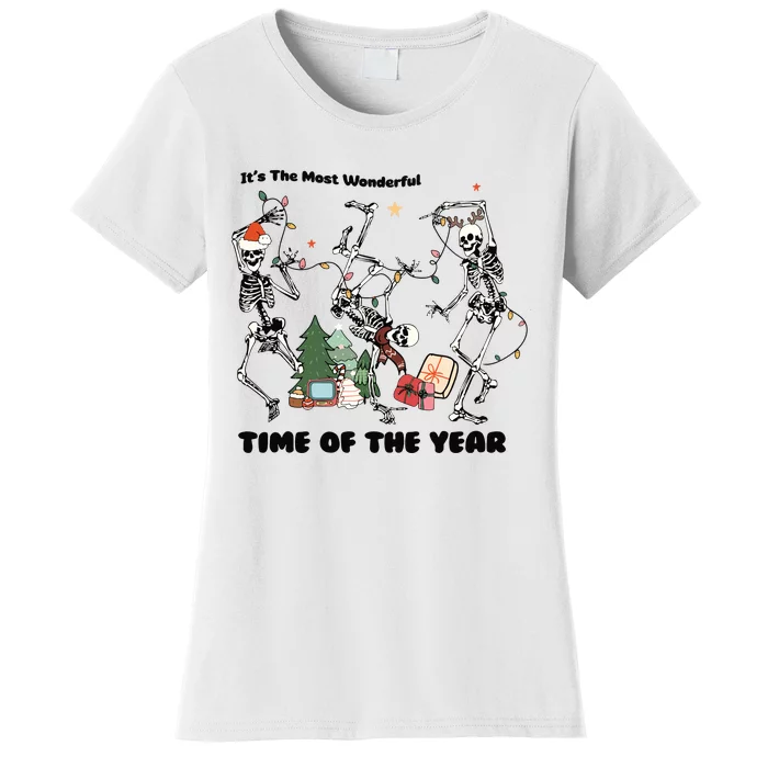 Its The Most Wonderful Time Of The Year Skeleton Christmas Women's T-Shirt