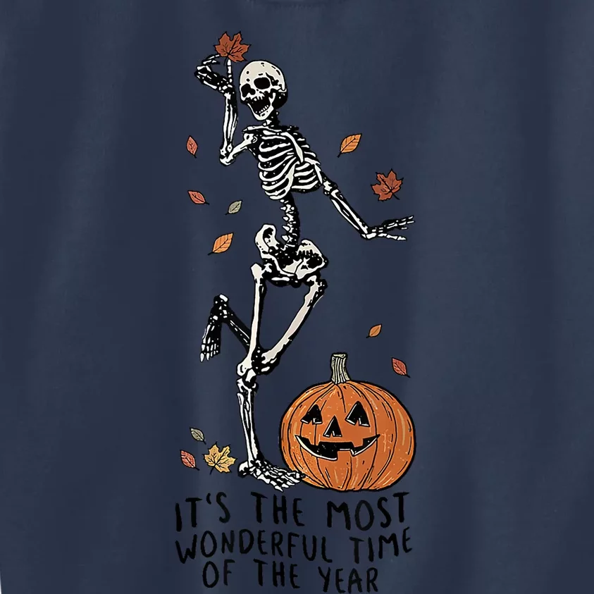 ItS The Most Wonderful Time Of The Year Skeleton Halloween Great Gift Kids Sweatshirt