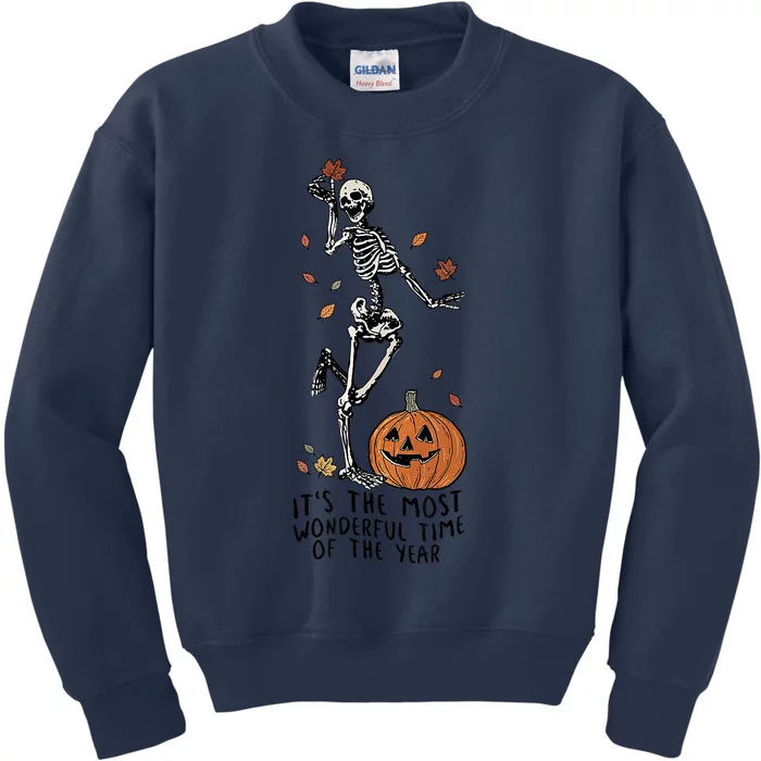 ItS The Most Wonderful Time Of The Year Skeleton Halloween Great Gift Kids Sweatshirt