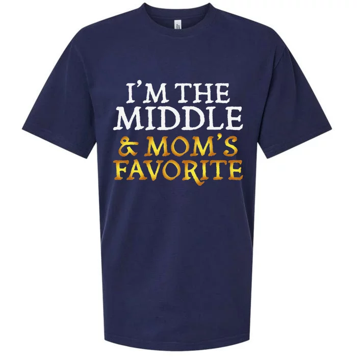 IM The Middle And MomS Favorite Funny Sibling Sueded Cloud Jersey T-Shirt