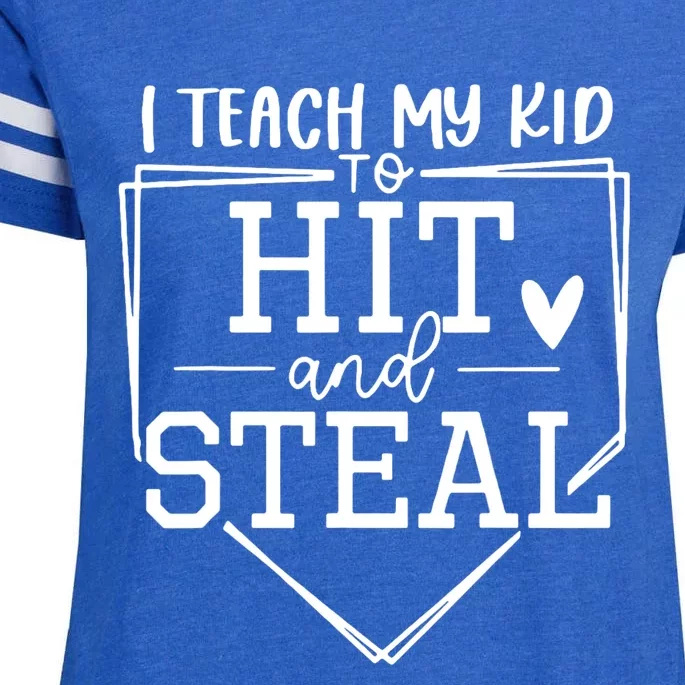 I Teach My To Hit And Steal Baseball Softball Mom Enza Ladies Jersey Football T-Shirt