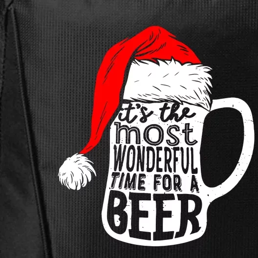 Its The Most Wonderful Time For A Beer Santa Hat Christmas City Backpack