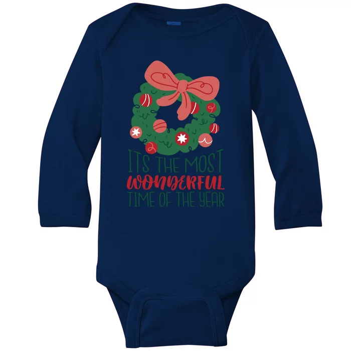 It's The Most Wonderful Time Of The Year Christmas Holiday Baby Long Sleeve Bodysuit