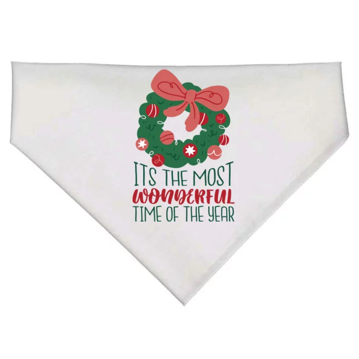 It's The Most Wonderful Time Of The Year Christmas Holiday USA-Made Doggie Bandana