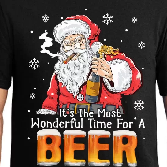 It's The Most Wonder Time Beer Santa Claus Christmas Gift Pajama Set