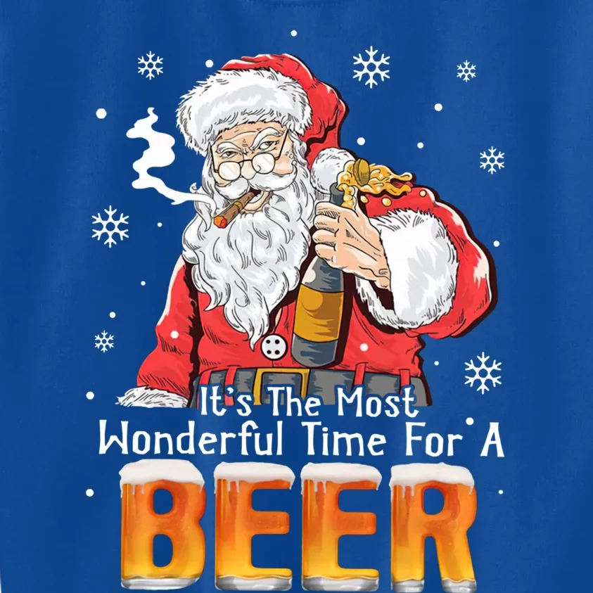 It's The Most Wonder Time Beer Santa Claus Christmas Gift Kids Sweatshirt