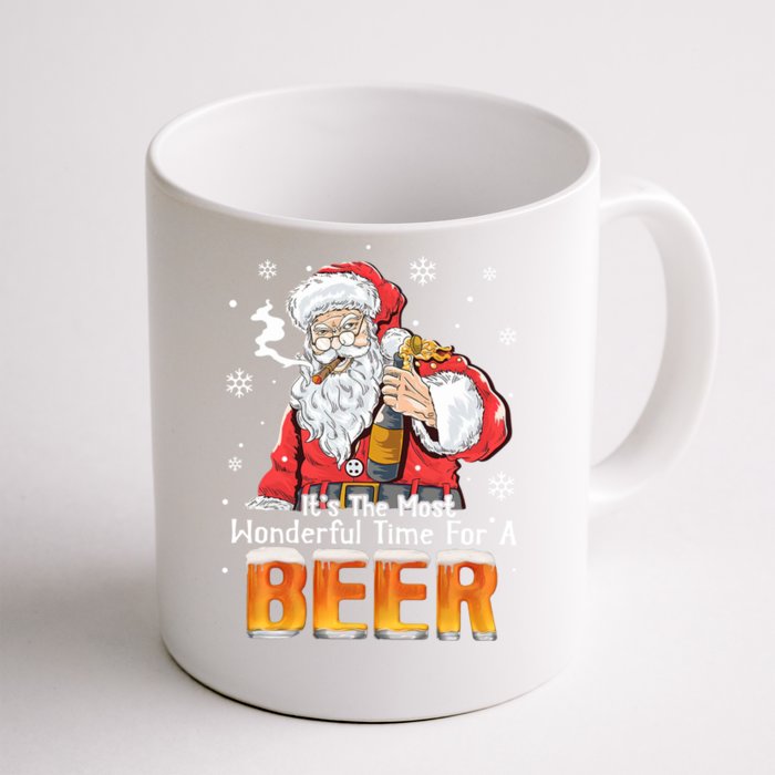 It's The Most Wonder Time Beer Santa Claus Christmas Gift Front & Back Coffee Mug