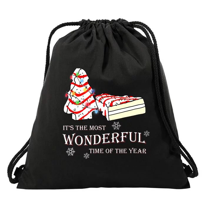 It's The Most Wonderful Time Of The Year Debbie Christmas TShirt Drawstring Bag