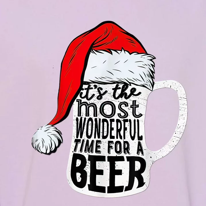 It's The Most Wonderful Time For A Beer Santa Hat Christmas Garment-Dyed Sweatshirt