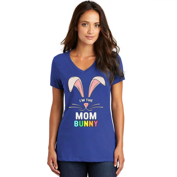 I'm The Mom Bunny Matching Family Easter Party Gift Women's V-Neck T-Shirt