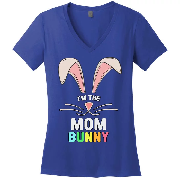 I'm The Mom Bunny Matching Family Easter Party Gift Women's V-Neck T-Shirt