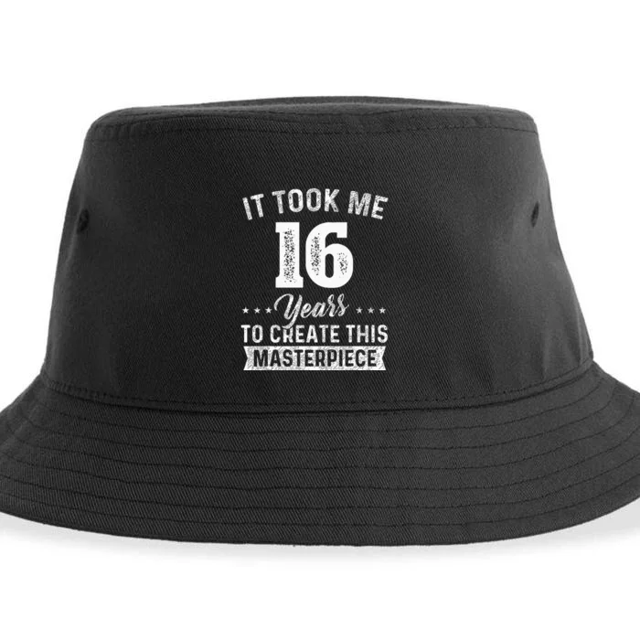 It Took Me 16 Years Masterpiece 16th Birthday 16 Years Old Sustainable Bucket Hat