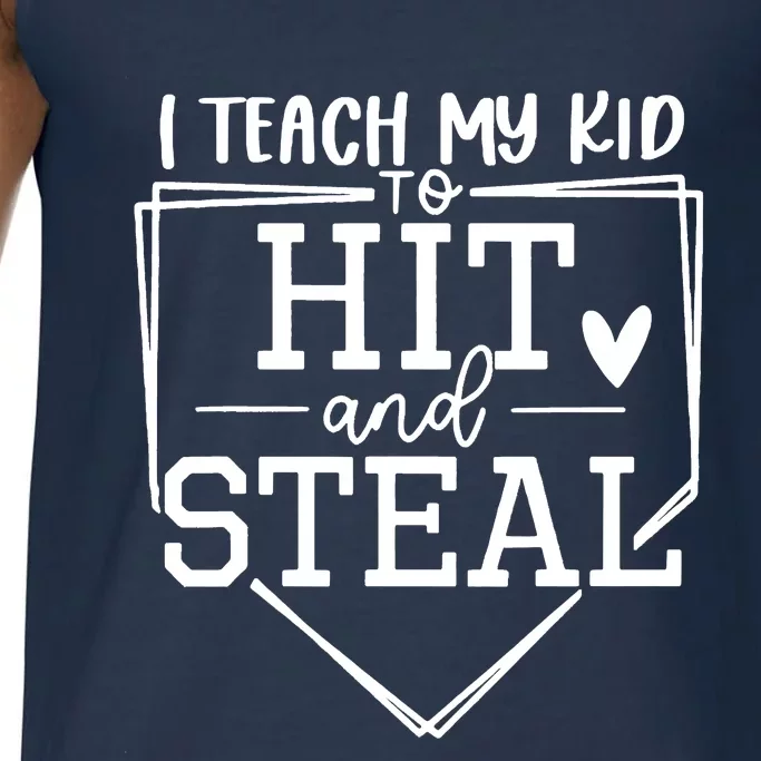 I Teach My To Hit And Steal Baseball Softball Mom Comfort Colors® Tank Top