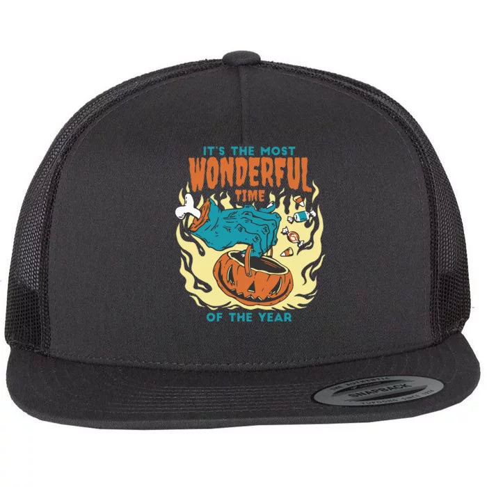 Its The Most Wonderful Time Of The Year Funny Halloween Flat Bill Trucker Hat