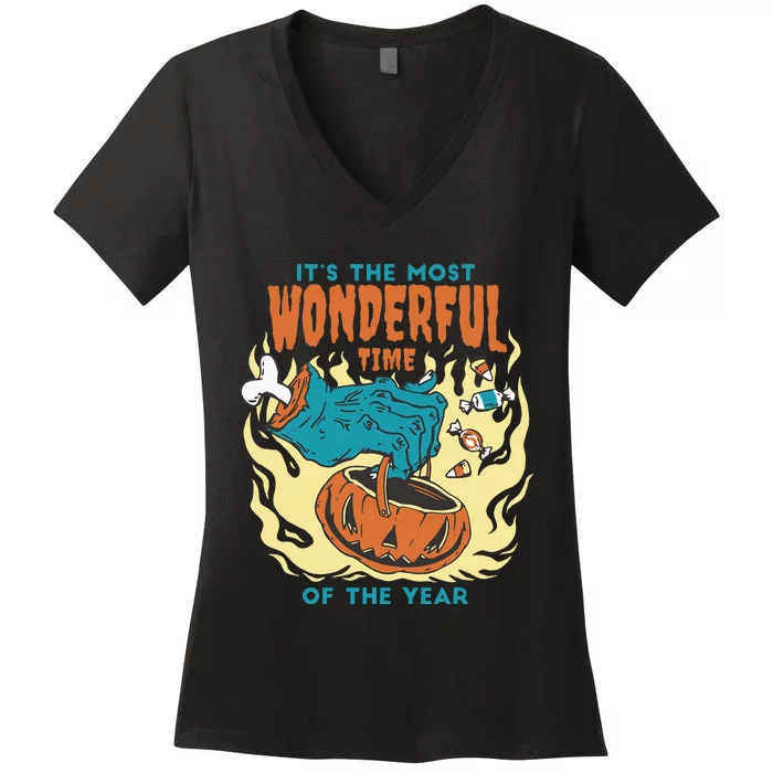 Its The Most Wonderful Time Of The Year Funny Halloween Women's V-Neck T-Shirt