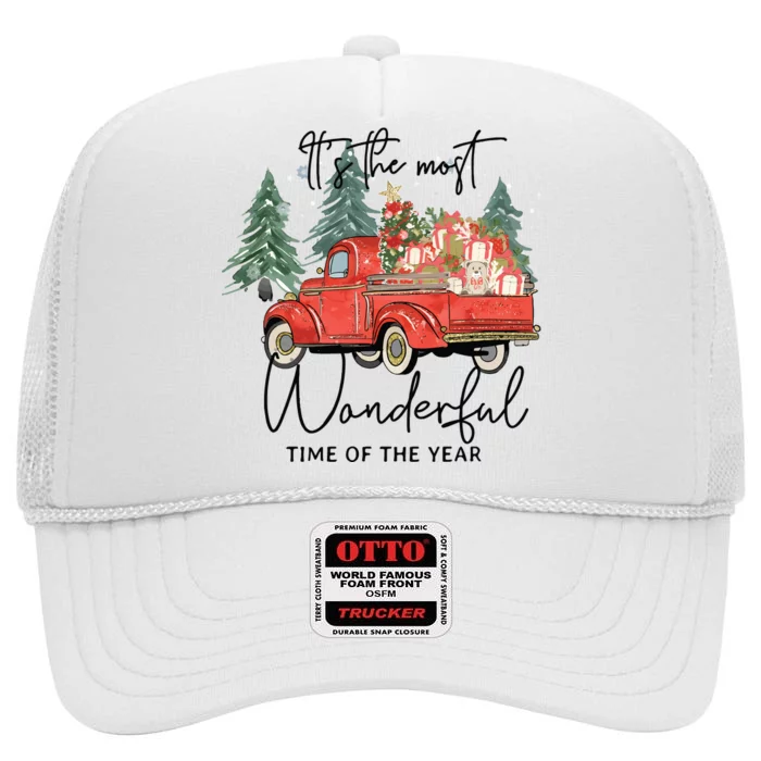 Its The Most Wonderful Time Of Year Sweatee Christmas High Crown Mesh Trucker Hat