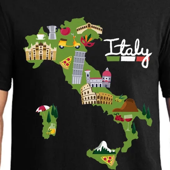 Italy Travel Map Flag Italia Pride Souvenir Vacation Pajama Set