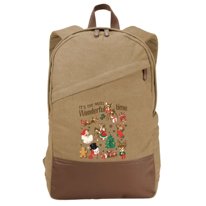 Its The Most Wonderful Time Family Christmas Matching Cotton Canvas Backpack