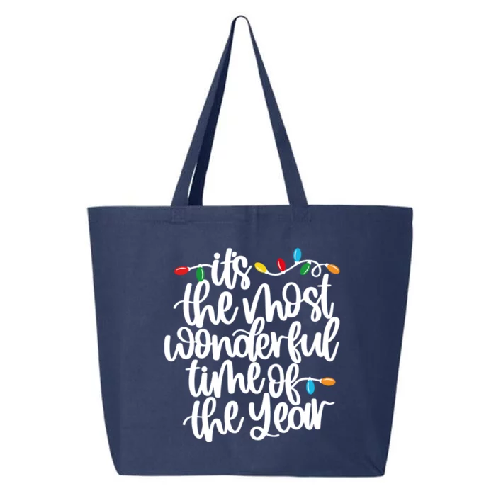 ItS The Most Wonderful Time Of The Year Christmas Lights Cool Gift 25L Jumbo Tote