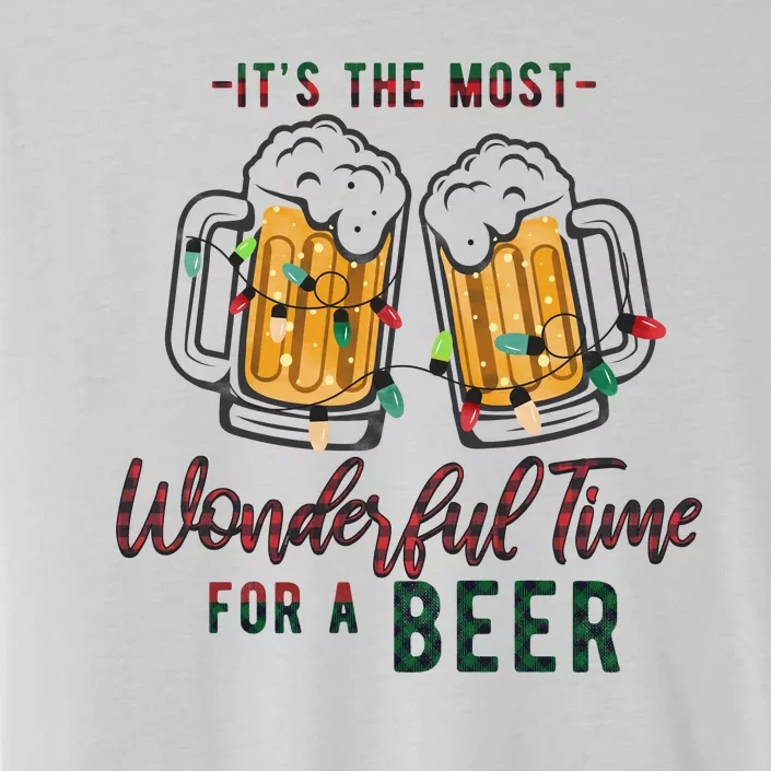 Its The Most Wonderful Time For A Beer Santa Hat Christmas ChromaSoft Performance T-Shirt