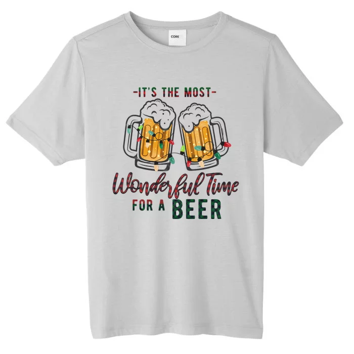 Its The Most Wonderful Time For A Beer Santa Hat Christmas ChromaSoft Performance T-Shirt