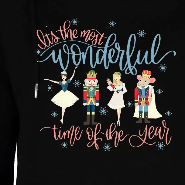 Its The Most Wonderful Time Of The Year xmas Nutcracker Womens Funnel Neck Pullover Hood